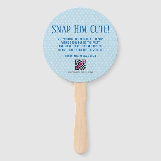 Schattigee baby foto handventilatoren handwaaier (Achterkant)