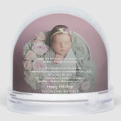 Schattigee Baby Foto Kerstaankondiging Sneeuwbol (Achterkant)