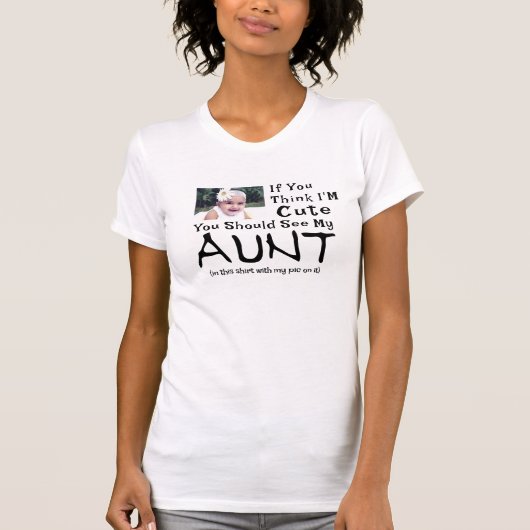 Schattigee Baby Foto T-shirt, Cool baby en tante T-shirt (Voorkant)