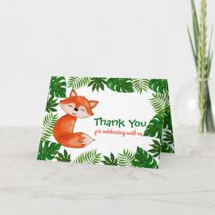 Schattigee Baby Fox BABY SHOWER Dank u Bedankkaart