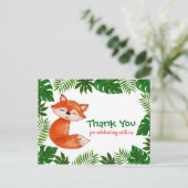 Schattigee Baby Fox | BABY SHOWER | Dank u Briefkaart (Staand voorkant)