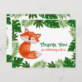 Schattigee Baby Fox | BABY SHOWER | Dank u Briefkaart (Voorkant / Achterkant)