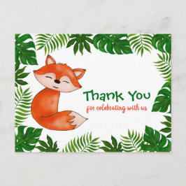 Schattigee Baby Fox | BABY SHOWER | Dank u Briefkaart
