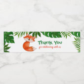 Schattigee Baby Fox | BABY SHOWER | Dank u Waterfles Etiket (Enkel label)