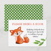 Schattigee Baby Fox bladeren brengen een boek | BA Kaart (Voorkant / Achterkant)