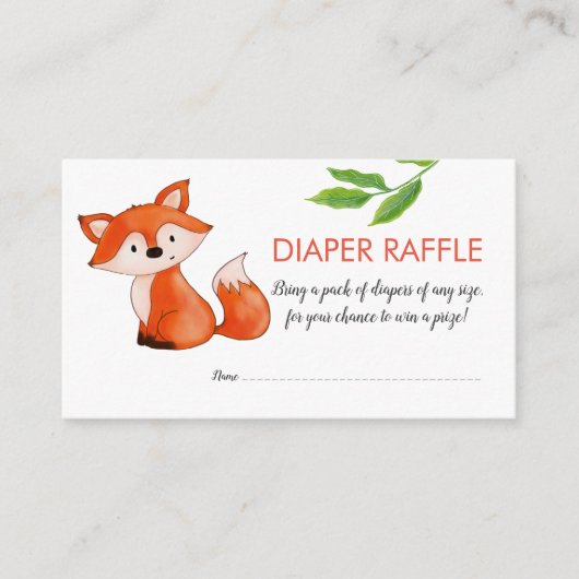 Schattigee Baby Fox bladeren | Luierloof | BABY SH Informatiekaartje (Voorkant)