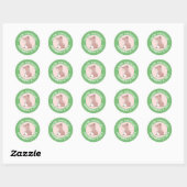 Schattigee baby fox cartoon gepersonaliseerde verj ronde sticker (Vel)