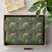 Schattigee Baby Fox in een Green Forest Pattern Tissuepapier (Geschenk)