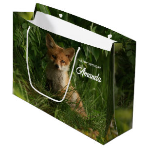 Schattigee Baby Fox in een Green Forest Verjaardag Groot Cadeauzakje