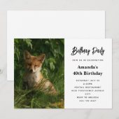 Schattigee Baby Fox in een Green Forest Verjaardag Kaart (Voorkant / Achterkant)