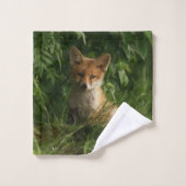 Schattigee Baby Fox in een groen bos Bad Handdoek (Wasdoekje)