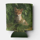 Schattigee Baby Fox in een groen bos Blikjeskoeler (Achterkant)