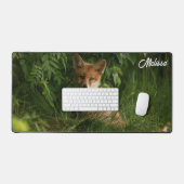 Schattigee Baby Fox in een groen bos Bureaumat (Keyboard & Muis)