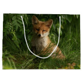 Schattigee Baby Fox in een groen bos Groot Cadeauzakje (Achterkant)