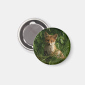 Schattigee Baby Fox in een groen bos Magneet (Voorkant / Achterkant)