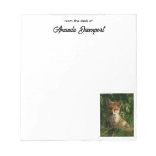 Schattigee Baby Fox in een groen bos Notitieblok