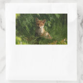Schattigee Baby Fox in een groen bos Rechthoekige Sticker (Tas)