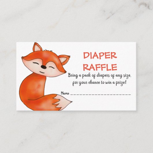 Schattigee Baby Fox | Luierloof | BABY SHOWER Informatiekaartje (Voorkant)