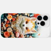Schattigee Baby Fox met bloemetjes Papier Knipsel Case-Mate iPhone Case (Achterkant (horizontaal))