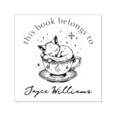 Schattigee Baby Fox slapen in magische sterrenheme Zelfinktende Stempel (Design)