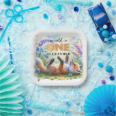 Schattigee Baby Fox Wild One Birthday Papieren Bordje (Feest)