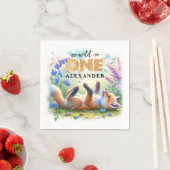 Schattigee Baby Fox Wild One Verjaardag Papier ser Servet (Insitu)