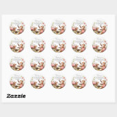 Schattigee Baby Foxes Baby shower Verjaardag Ronde Sticker (Vel)