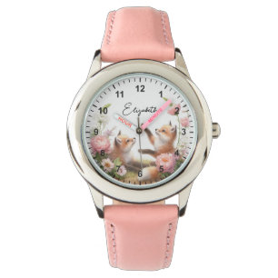 Schattigee Baby Foxes Meisje Verjaardag Horloge