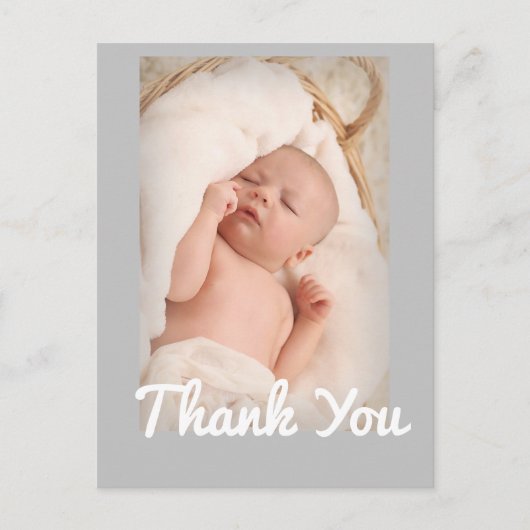 Schattigee Baby Geboorteaankondiging Dank u Briefk Briefkaart (Voorkant)