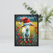 Schattigee Baby Geit Kind Meadow Santa Animal Chri Briefkaart (Staand voorkant)