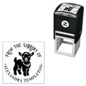 Schattigee Baby Geit Standing #2 Ronde Bibliotheek Zelfinktende Stempel (In situ)