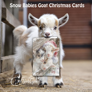 Schattigee Baby Geiten - Sneeuwbaby's 11 Kerst Feestdagen Kaart