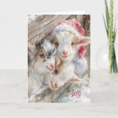 Schattigee Baby Geiten - Sneeuwbaby's 11 Kerst Feestdagen Kaart (Voorkant)