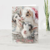 Schattigee Baby Geiten - Sneeuwbaby's 6 Kerstmis Feestdagen Kaart (Voorkant)