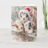 Schattigee Baby Geiten - Sneeuwbaby's 7 Kerstmis Feestdagen Kaart (Voorkant)