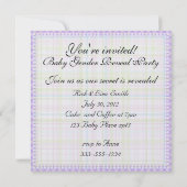 Schattigee Baby Gender Reveal Party Invitation Kaart (Achterkant)