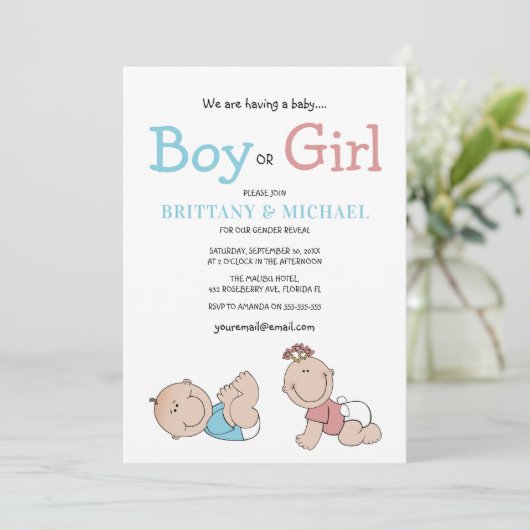 Schattigee Baby geslachtsopenbaring Kaart (Staand voorkant)