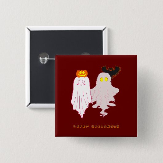 Schattigee Baby Ghosts Halloween Button (Voorkant /achterkant)