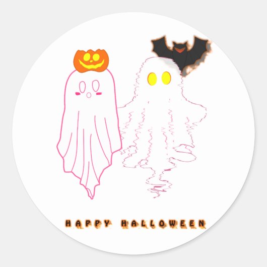 Schattigee Baby Ghosts Halloween Sticker (Voorkant)
