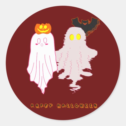 Schattigee Baby Ghosts Halloween Sticker (Voorkant)