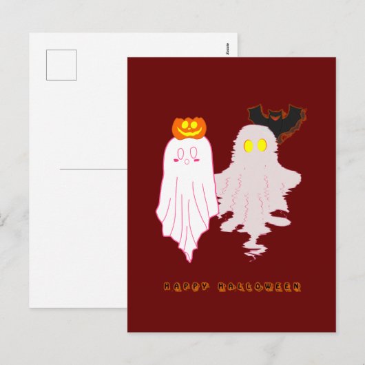 Schattigee Baby Ghosts Halloween vakantie Briefkaa Feestdagenkaart (Voorkant / Achterkant)