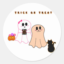 Schattigee Baby Ghosts met Black Cat Sticker