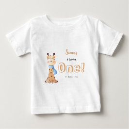 Schattigee Baby Giraffe 1e Verjaardag Baby T-shirt