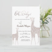 Schattigee Baby Giraffe Baby shower Kaart (Staand voorkant)