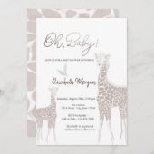 Schattigee Baby Giraffe Baby shower Kaart (Voorkant / Achterkant)