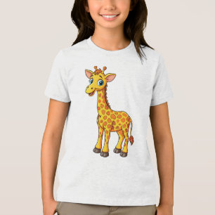 Schattigee Baby Giraffe Cartoon-35281 Tri-Blend Shirt