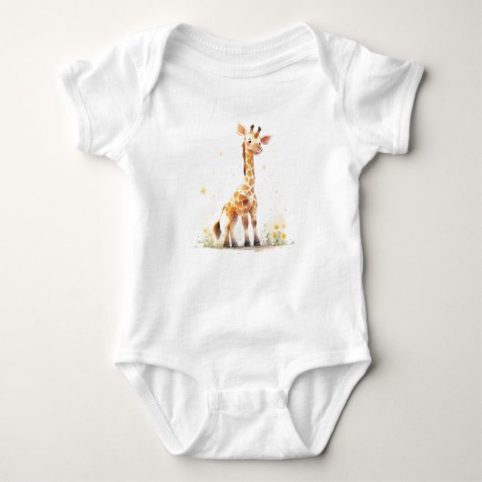 Schattigee Baby Giraffe, Dierentuindieren, Safarid Romper (Voorkant)