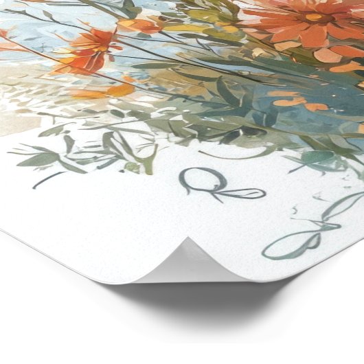 Schattigee Baby Giraffe Digitale Schilderkunst Ill Poster (Hoek)