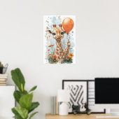 Schattigee Baby Giraffe Digitale Schilderkunst Ill Poster (Thuiskantoor)