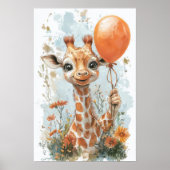 Schattigee Baby Giraffe Digitale Schilderkunst Ill Poster (Voorkant)